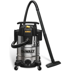 Пылесос DeWALT 30 л из нержавеющей стали для влажной и сухой уборки, промышленный пылесос, 1050 Вт, DXV30SA, серебристый