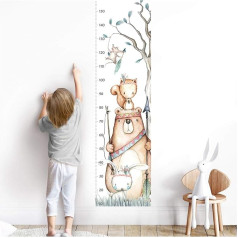 Little Deco DL457 Наклейка на стену для детской комнаты мальчик девочка высота диаграммы 150 см медведь кролик белка животные дети наклейки стены у