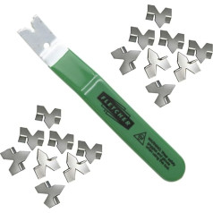 SISI UK, 1 упаковка Fletcher Terry Push Mate и Glasser Point Driver Tool with 40/50 Pieces Glasser Dot Pins, Stainless Steel Glass Staples, Frame Point Set