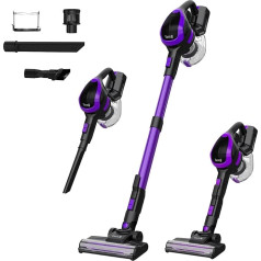 VacniQ Akku-Staubsauger,30Kpa Saugkraft, Kabellos, Faltbarer 250W Staubsauger für Tierhaare, Teppiche und Hartböden, Lange Akku-Laufzeit, Leichtgewicht, Einhandbedienung (schwarz)