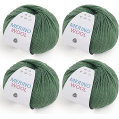 Пряжа Reessy Merino Wool для вязания крючком, мягкая и теплая шерсть для вязания, 100% шерсть для вязания носков, шарфов, одеял и одежды (темно-зеленый)