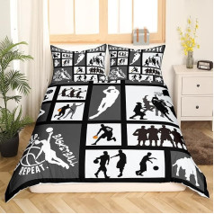 Loussiesd Мальчики Баскетбол Комплект Постельного Белья 135 x 200 см Баскетбол Соревнования Игры Детский Пододеяльник Набор Подростки Мужчины Сп