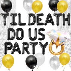 JeVenis Goth Til Death Do Us Party Bachelorette Balloons Goth Wedding Party Decorations Engagement Party Accessories