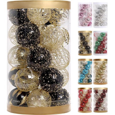 lulalula 25 Pieces Christmas Baubles Clear Christmas Tree Baubles Ornaments 6cm Shatterproof Premium Christmas Baubles for Christmas Tree Christmas Decorations Set (Black)