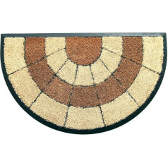 Coco & Coir Fancy | Natural Coir | Printed | Shaped| Latex Backed Door Mat (Sunrise Cluster)