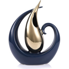 oliruim Керамическая ваза, современный домашний декор, синяя и золотая ваза для синих кухонных аксессуаров и декора, кофейные столики для гост