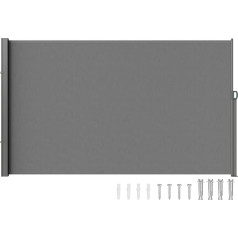 VEVOR Боковая маркиза 160 x 300 см Боковая стенка маркизы из полиэфирной ткани 180 г/м² с полиуретановым покрытием Маркиза Выдвижная ручка с пружи