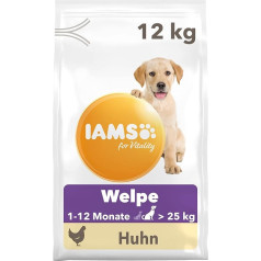 IAMS for Vitality Корм для щенков крупных пород со свежей курицей, 12 кг