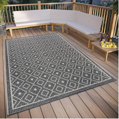 Hanse Home Lahal Outdoor Rug Weatherproof - Современный геометрический ромбовидный узор, водонепроницаемый прочный ковер для улицы с плоским плетением для с