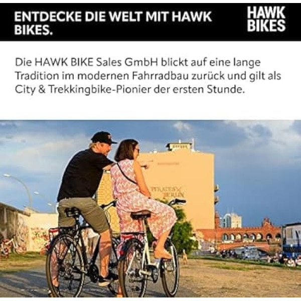 HAWK Vintage Singlespeed Bicycle 28 Inch Men & Women (48 cm) I Sporty Fixie with Classic Steel Frame I Road Bike with Rim Brakes I White