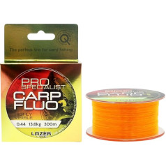 LAZER LINE CARP FLUO Monofilament Fishing Line 300m DIA 0,44mm Test 13,6kg - Fluorescent Orange Line - Method Feeder Carp Fishing - Bottom Fishing - Monofilament Fishing Line - Carp Nylon Thread Leader