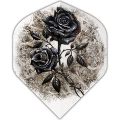 US Darts Alchemy Dies IRAE (Black Rose) Standard Dart Flights (9 Flights) - Extra Heavy Duty (100 Micron)