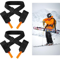 2 x Лыжный ремень и ремни для шеста - регулируемый 2-в-1 Лыжный ремень Плечевой ремень Регулируемый сноуборд стропы Удобные аксессуары для лы