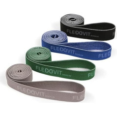 FLEXVIT Revolve Fitness Bands Set of 4 - фитнес-ленты для эффективной тренировки всего тела, HIT, координации, стабилизации и прыжков, 4 силы, новички и професс