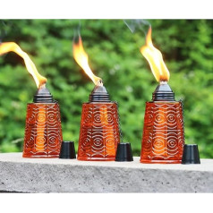 Цитронелла масло Тики факелы для наружного применения, настольный садовый факел, набор из 3, янтарь