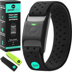 Powr Labs Heart Rate Monitor Bluetooth Bracelet - ANT+ Heart Rate Monitor Bracelet for Wrist - Bracelet Heart Rate - Compatible with Peloton Polar Wahoo Whoop Strava and Garmin Apps