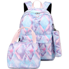 Лыжный рюкзак для женщин Sky Tied Coloured Backpack Meal Bag Pen Bag Three Piece Set Backpack Hand Luggage