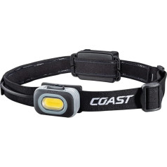 Двухцветный светодиодный налобный фонарь Coast RL10 560 люмен, заливающий и точечный лучи, переменный контроль света, C.O.B, двойное питание от щел