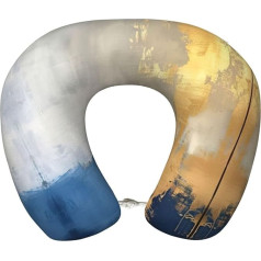 AKDODK подушка для шеи из пены с памятью для путешествий, подушка для путешествий, портативный аксессуар для самолета, золотой / синий / белый