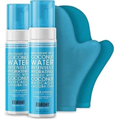 Набор для самозагара MineTan Coconut с 2 перчатками для нанесения пены для самозагара и отшелушивающими перчатками для безупречного, темного брон