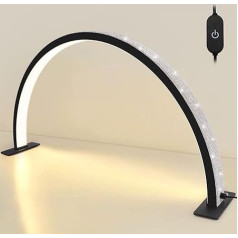 Kalolary Lampadaire, Lash Lumière pour Extensions de Cils Réglable À 360°, 3000K-6000K Lamp Demi-Lune, Lampe de Beauté (Crescent Lamp)