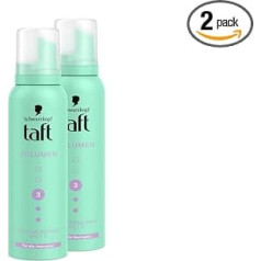 Schwarzkopf Taft Mousse Volume (2 x 150 мл), уровень фиксации 3, пена для волос для всех типов волос, придающий объем мусс, предотвращает повреждение феном без