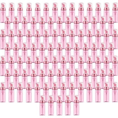 Lil Ray 100 PCS Gold Pump Empty Foam Bottle Travel Foam Dispenser for Hand Soap Eyelash Shampoo (Pink/Red)