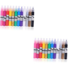 CRILSTYLEO Pack of 2 12 3D Nail Art DIY Nail Polish Pens Gel Nail Polish Gel Nail Kits Gel Nails Nail Polish Pens for Nail Art Nail Polish Nail Gels Nail Pens 3D Pen Nail Set