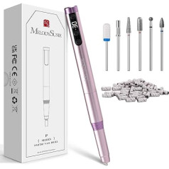 MelodySusie PM170F Дрель для ногтей для акриловых ногтей, перезаряжаемый легкий беспроводной 30000RPM ногтей файл 30 скоростей, 6-в-1 маникюрный набор дл