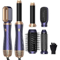 Airstyler Hot Air Brush 6 в 1, набор стайлеров для волос с феном 1000 Вт, фен с круглой щеткой, термощетка, утюжок для завивки Airflow, автоматический, щетка дл