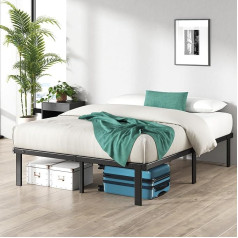 ‎Zinus ZINUS Caleb King Size Bed Frame - Кровать 150 x 200 см - Высота 36 см - Металлический каркас кровати с системой хранения под кроватью и стальной опорой - Рас