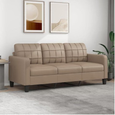 Zeyuan 3 Seater Sofa Cappuccino Brown 180 cm Faux Leather Sofa Living Room Youth Sofa Relax Sofa Sofas & Couches Sofa for Bedroom Youth Children's Room