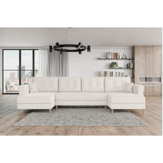Altdecor Угловой диван Hermes-U с функцией сна и спальным местом, мягкий диван в форме буквы U, мягкая спинка, идеально подходит для гостиной и госте