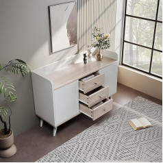 Moimhear Дом и быт, Мебель, Сервант с тремя ящиками, Изысканный сервант для спальни и гостиной, Сервант с полками для хранения. Высота 80 x Длина 117