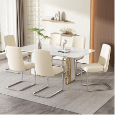 Merax Стулья-качели, комплект из 6, бархатные стулья для столовой с металлическими ножками, удобные консольные стулья для гостиной, спальни, б