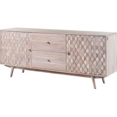 Massivmoebel24.De Сервант MOSAYK Акация белая лакированная Размер: 180 x 42 x 75 см (Ш x Г x В)