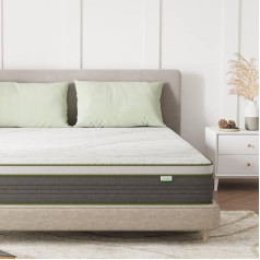 Novilla Матрас 180 x 200 см Пружинный матрас Жесткость H3 Рулонный матрас Öko Tex Certified Medium Firm Barrel Pocket Spring Высота матраса 26 см Точечный упругий дышащий 