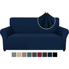 ‎Ystyle Ystyle Stretch Sofa Cover 2 Seater, Elastic Sofa Cover with Armrests, Jacquard Couch Cover, Non-Slip, Washable Sofa Cover Protector for Dogs Pets, Blue