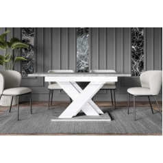 Altdecor Раздвижной обеденный стол RONX, идеально подходит для кухни, столовой или гостиной, прочная конструкция из мебельного массива, 140-180 x 80 x 7