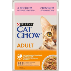Purina корм для кошек с лососем и зелеными бобами в желе 85г