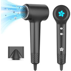 Фен, ионный фен, 400 миллионов плазмы, 110 000 об/мин, бесщеточный мотор, быстрая сушка волос, низкий уровень шума 57 дБ, фен с интеллектуальным тер
