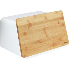 WENKO Kubo Bin Bread Bin with Bamboo Board, практичное хранение хлеба с крышкой и встроенной бамбуковой разделочной доской, контейнер для хранения продуктов,