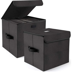 alavisxf xx 12 дюймов коробка для хранения виниловых пластинок нейлон складной и штабелируемый набор из 2 коробок для хранения виниловых пластин