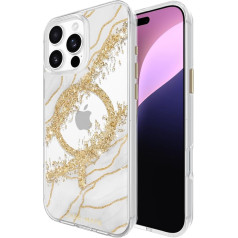 Чехол Case-Mate Karat Marble Mag-Safe, совместимый с Apple iPhone 16 Pro Max Case Gold (ударопрочный, настоящий золотой лист 24 карата, защита от падения с высоты 3,6 м, пер