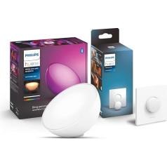 Настольная светодиодная лампа Philips Hue White & Col. Amb. Go с умной кнопкой, диммируемая, 16 миллионов цветов, управляемая через приложение, совместим