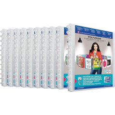 Elba 100205599 Пластиковый скоросшиватель на кольцах Polyvision A4 с принципом Variozip 20 прозрачных рукавов Прозрачная обложка Папка-скоросшиватель на к