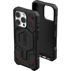 URBAN ARMOR GEAR Monarch Pro Case Совместимый с Apple iPhone 16 Pro Case (беспроводная зарядка/магнитная зарядка, 5-слойная защита) Kevlar Black