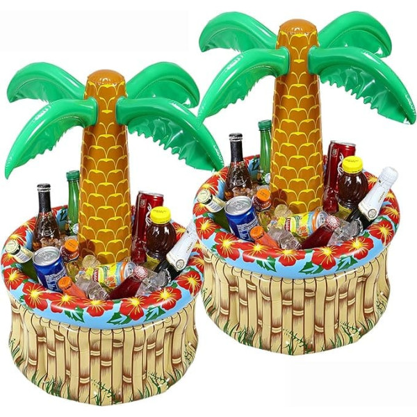 W WIDMANN MILANO Party Fashion - Aufblasbare Palme mit Getränkekühler, zum Befüllen mit Eis und Wasser, Beachparty