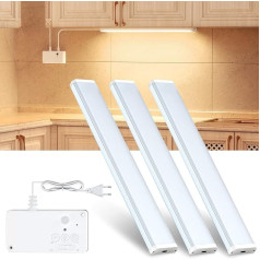 Eppiebasic Under-Unit Light Kitchen LED Dimmable 42 cm Bright Undermount Kitchen Light 3000-6000 K, 24 V LED Kitchen Lighting with Energy Saving Plug Switch Box, Motion & Light Sensor 3/10 Minute