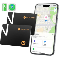 NOVOO Air Tag Card Wallet Tracker Card Thin 1.6 mm Smart Bluetooth Day 6 Years Battery Life Compatible with Apple Where is App (iOS Only), GPS Item Finder for Purse, Luggage Tag - 2 Pack